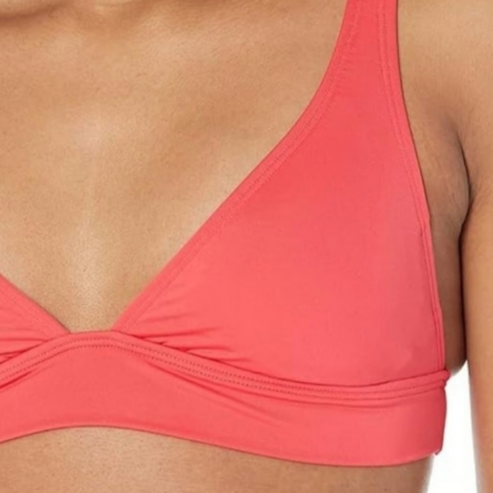 NWT Billabong Bright Coral Classic Solid Banded Bralette Bikini Top L 12 - Picture 3 of 5